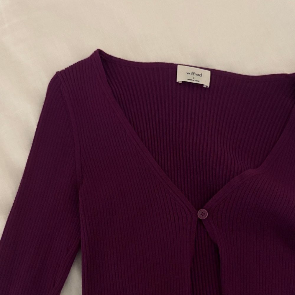 Wilfred Deep Purple Ribbed Sweater - Picture 2 of 2